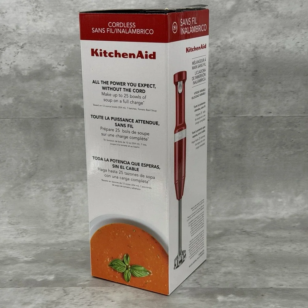 KitchenAid CORDLESS Hand Blender KHBBV53PA Passion Red Rechargeable NIB